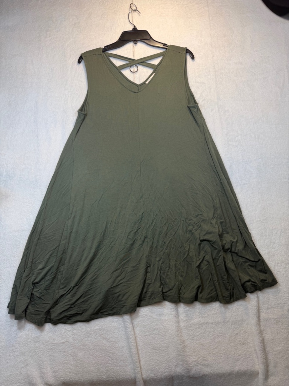 Style & Co Dress Womens Size XL Petit Army Green Lightweight Casual Coastal Crui - Picture 2 of 9
